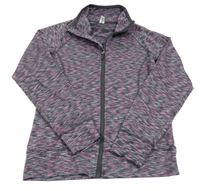 Šedo-růžovo-modrá melírovaná sportovní propínací mikina Yigga