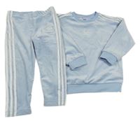 2set- modrá sametová mikina s logem+ legíny Adidas