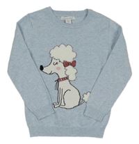 Světlemodrý svetr s pudlem Primark