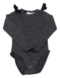 Černo-stříbrné body s mašlemi 
