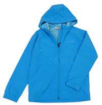 Modrá softshellová bunda s logem a kapucí Vaude