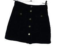 Dámská tmavomodrá manšestrová propínací sukně Stradivarius