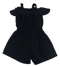 Černý letní overal s odhalenými rameny River Island 
