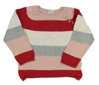 Světlerůžovo-červeno-bílý pruhovaný svetr H&M