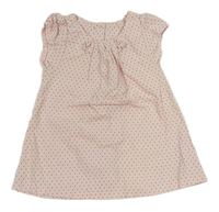 Světlerůžové puntíkaté manšestrové šaty M&S