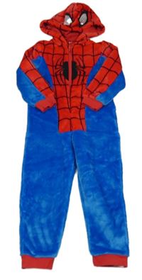 Modro-červená plyšová kombinéza s kapucí - Spiderman C&A