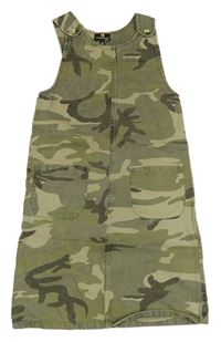 Khaki army riflové laclové šaty 