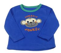 Tmavomodré fleecové triko s opicí Dunnes Stores 