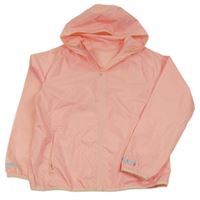 Světlerůžová šusťáková nepromokavá bunda s kapucí 