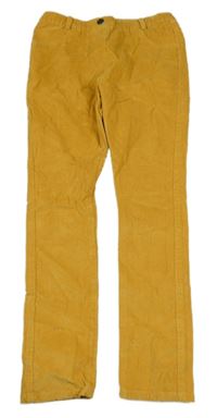 Hořčicové elastické manšestráky 