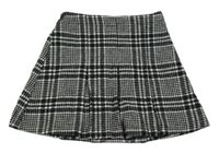 Černo-bílá kostkovaná vlněná sukně Next 