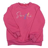 Růžová mikina s nápisem 