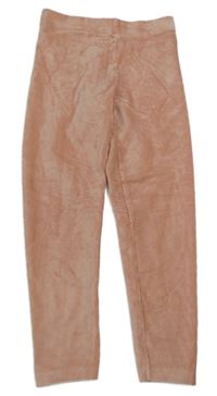 Světlerůžové sametové žebrované legíny M&S