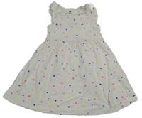 Bílé bavlněné šaty s barevnými obrazci H&M