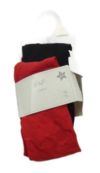 Nové - 2x silonky - černé + červené F&F