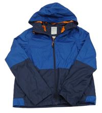 Modro-tmavomodrá šusťáková funkční jarní bunda s kapucí Quechua