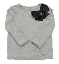 Šedé melírované triko s mašlí H&M