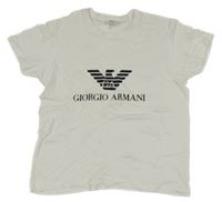 Bílo-černé tričko s potiskem Giorgio Armani 