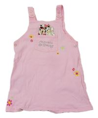 Neonově růžové plátěné laclové šaty s Minnie a Daisy Primark