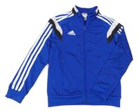 Modro9-černo-bílá propínací sportovní mikina Adidas