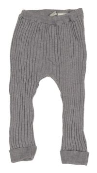 Fialové žebrované pletené legíny H&M