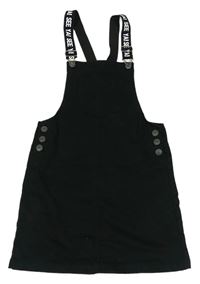 Černé riflové laclové šaty s nápisy C&A