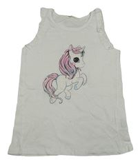 Bílý top s jednorožcem H&M