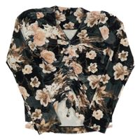 Černá sametová halenka s květy Firetrap