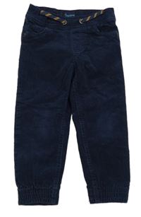 Tmavomodré manšestrové cuff kalhoty Impidimpi