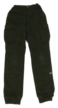 Olivové plátěné cargo cuff kalhoty Name it 