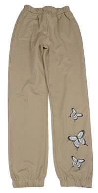 Béžové tepláky s motýlky Shein 