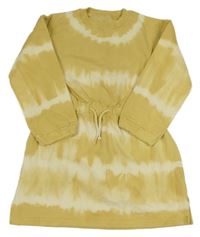 Žluto-bílé batikované teplákové šaty Nutmeg