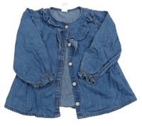 Modrá riflová halenka s volánky H&M