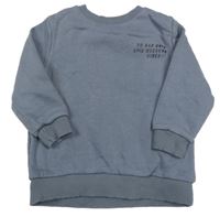 Modrošedá mikina s nápisem George 