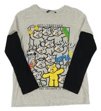 Šedo-černé triko s Pudsey George