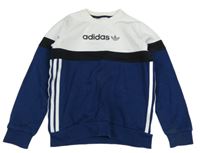 Tmavomodro-bílá sportovní mikina s logem Adidas