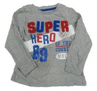 Šedé melírované triko s nápisem Pep&Co