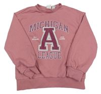 Růžová mikina s nápisem L&D