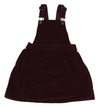 Vínové manšestrové laclové šaty H&M