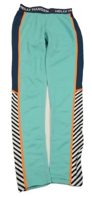 Světlemodro-tmavomodré spodní funkční kalhoty s pruhy Helly Hansen 