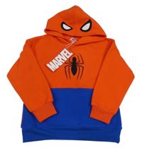 Nové - Červeno-tmavomodrá fleecová mikina s kapucí - Spider-man Sinsay