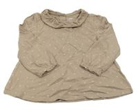 Béžové triko s puntíky a límečkem F&F