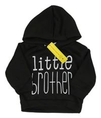 Nové - Černá mikina s nápisem a kapucí Shein