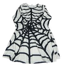 Bílo-černé šaty s pavučinou 