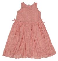 Svtělerůžové síťované vzorované šaty H&M