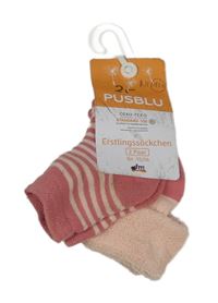 Nové - 2x - Světlerůžové + pruhované ponožky Pusblu