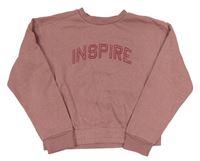 Starorůžová crop mikina s nápisem zn. PRIMARK