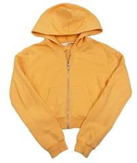 Oranžová propínací crop mikina s kapucí H&M