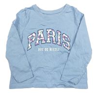 Světlemodré triko s nápisy PRIMARK