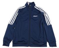 Tmavomodro-bílá funkční sportovní propínací mikina Adidas
